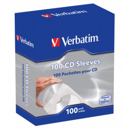 (100) Fundas sobre de papel VERBATIM para CD/DVD CD Sleeves con ventana y solapa