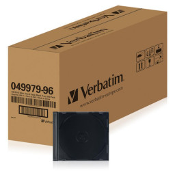 (200) Cajas vacías cristal VERBATIM CD/DVD jewel slim case, pack transparent/black