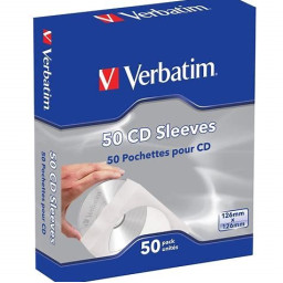(50) Fundas sobre de papel VERBATIM para CD/DVD CD Sleeve, con ventana y solapa