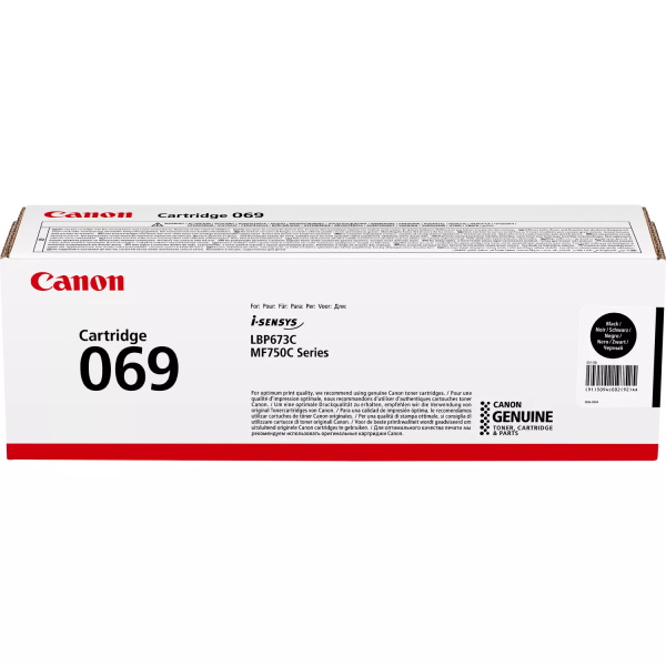 Toner CANON 069BK:  i-SENSYS LBP673Cdw Black i-SENSYS LBP673dw, MF752Cdw 2.100p.