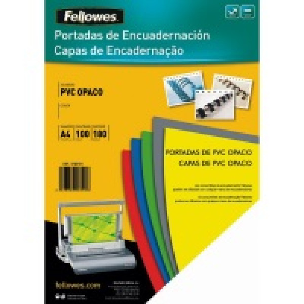 FELLOWES (100) portadas PVC A4 180mic opaco verde