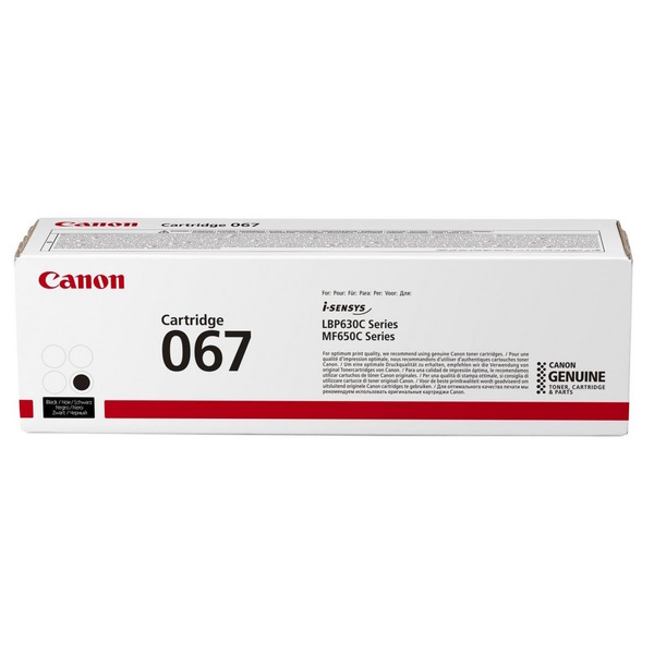 Toner CANON 067 BK: Black 1.350p. i-SENSYS LBP631 LBP633 MF651 MF655 MF657