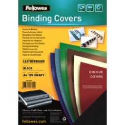 FELLOWES (50) portadas cartón negro A4 750gr. 