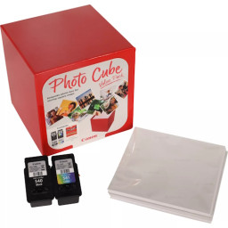 (2) C.t. CANON PG540/CL541 Photo Cube Value Pack +40h. Photo Paper PP-201