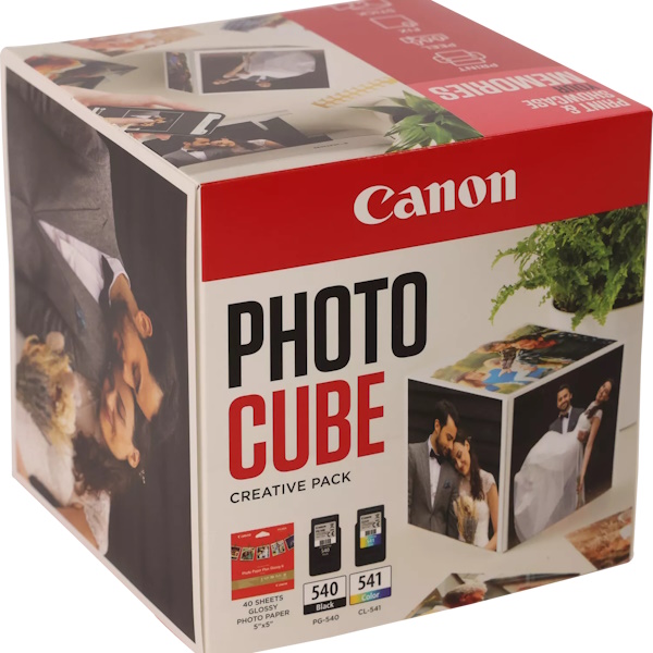 (2) C.t.CANON PG540/CL541 Photo Cube Creative pack +40h. Glossy Photo Paper PP-201 13x13cm