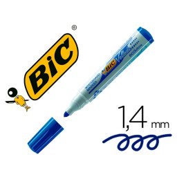 Rotulador BIC azul para pizarra Velleda punta redonda 1,3 mm, modelo grueso