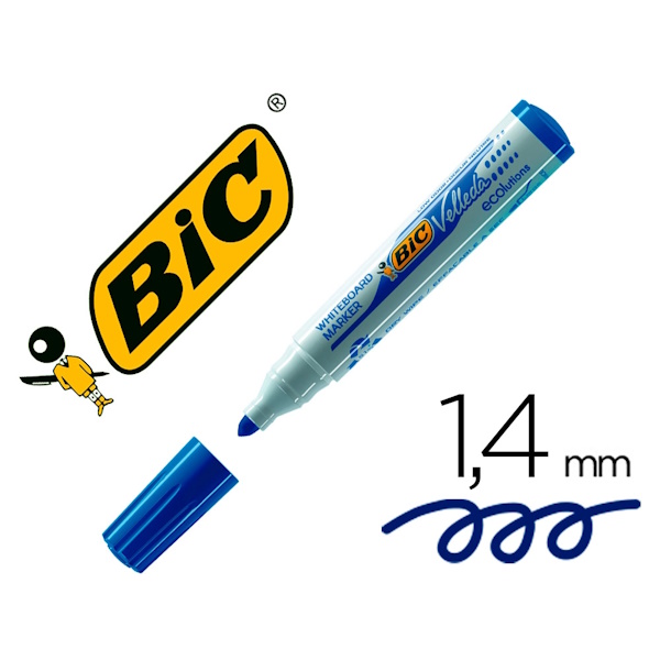Rotulador BIC azul para pizarra Velleda punta redonda 1,3 mm, modelo grueso Rotulador BIC azul para pizarra Velleda punta redonda 1,3 mm, modelo grueso
