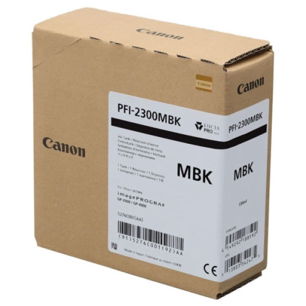 C.t. CANON PFI-2300MBK negro mate 330ml GP2000 GP4000