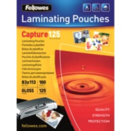 FELLOWES (100) fundas plastificar 125mic Brillo 83x113mm