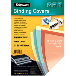 FELLOWES (50) portadas PP transparente 500mic rayada