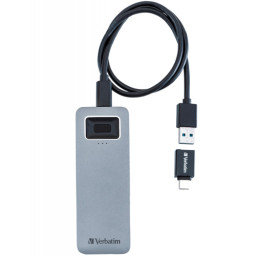 SSD externo VERBATIM USB-A y USB-C 512GB Executive Fingerprint Secure AES-256