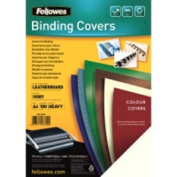 FELLOWES (100) portadas Delta Cuero A4 250gr. marfil