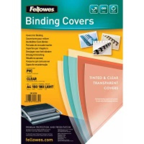 FELLOWES (100) portadas PVC A4 180mic transparente cristal