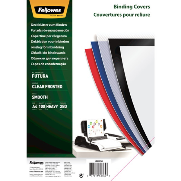 FELLOWES (100) portadas PP transparente 300mic 