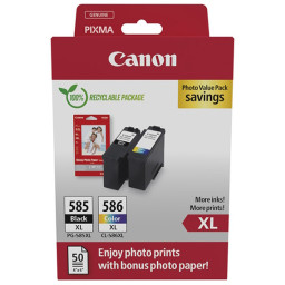 C.t. CANON PG585XL/CL586XL Photo Value Pack +50h 10x15cm photo paper GP501 ECOPACK carton