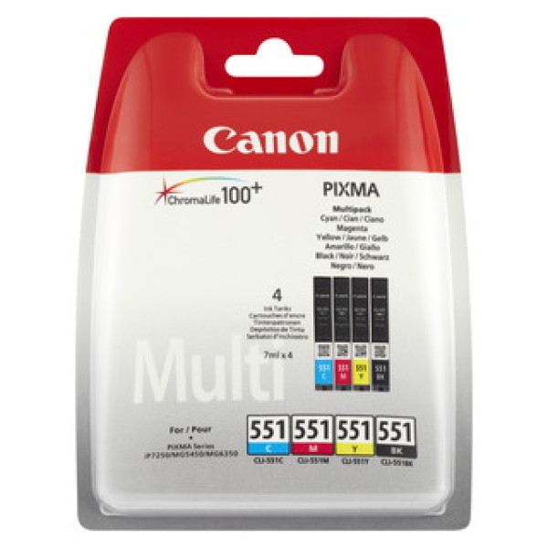 (4) C.t. CANON CLI551 CMYK MULTI BL pack 4-colores BLISTER *