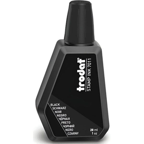 Bote de tinta TRODAT 7011 para sello de caucho Stamp ink 28ml color negro