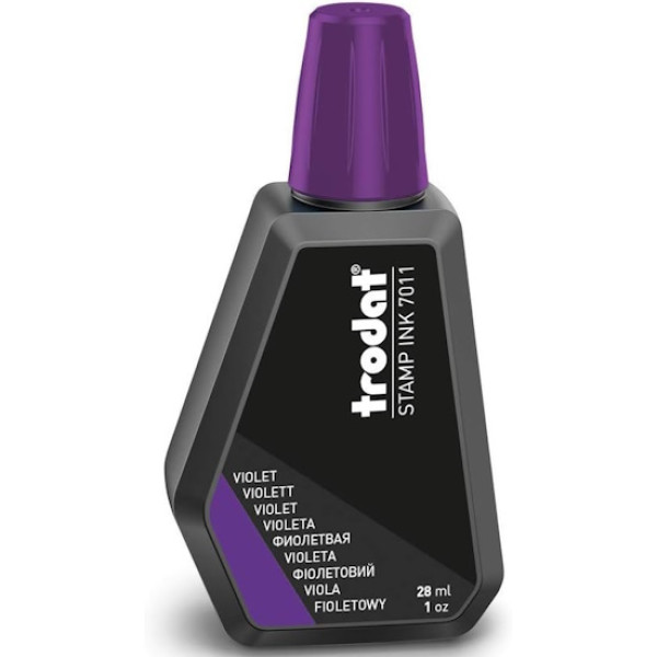 Bote de tinta TRODAT 7011 para sello de caucho Stamp ink 28ml color violeta