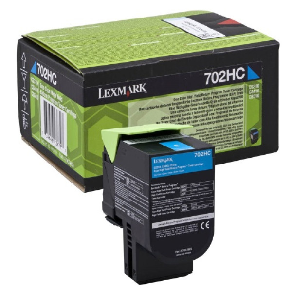 Toner LEXMARK #702HC cian CS310 CS410 CS510 3.000p. Return (70C2HCE)