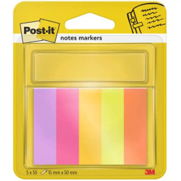 (5) Mininotas adhesivas separadoras POST-IT 15x50mm 50h. por 5 colores (note marker)