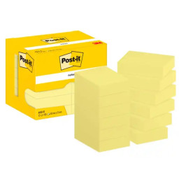 (12) Blocs de 100 notas adhesivas POST-IT 38x51mm amarillas (653-E) (FT510058488)