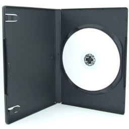 Estuche 1 DVD caja vídeo plástico duro negro caja video ancho 9mm (normal)