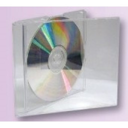 Estuche cristal 1CD/DVD slim transpar. 