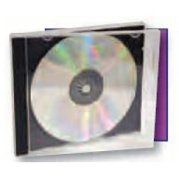 Estuche cristal 1CD/DVD jewel transparente del.transp/detrás negro, lomo ancho