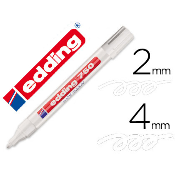 Rotulador EDDING punta fibra 750 Blanco Punta redonda 2-4 mm