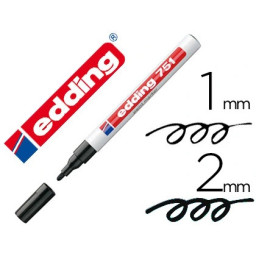 Rotulador EDDING 751 punta fibra redonda 1-2mm paint marker (79808) tinta negra