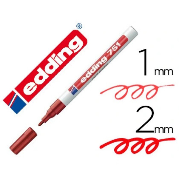 Rotulador EDDING 751 punta fibra redonda 1-2mm paint marker (79809) tinta roja