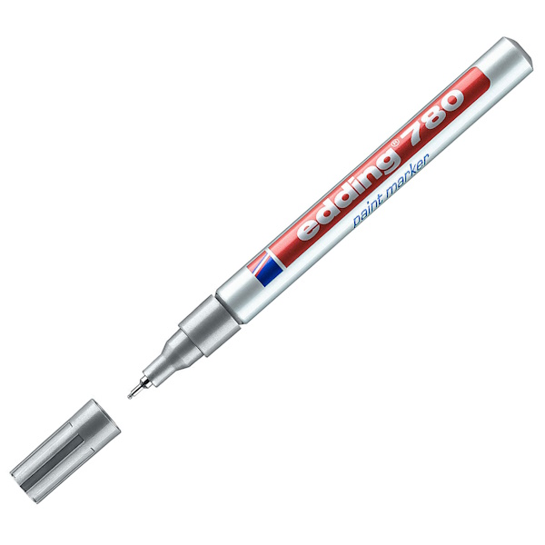 Rotulador EDDING 780 punta fibra redonda 0,8mm paint marker tinta plata