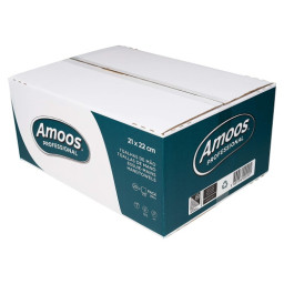 Toallas de papel secamanos AMOOS zigzag 21x22cm doble capa. Caja de 4.000un (20packs x 200un)