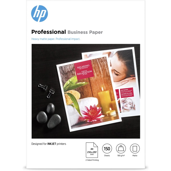 Papel HP Professional Business Mate 180g. 150A4 para impresión inkjet, acabado mate