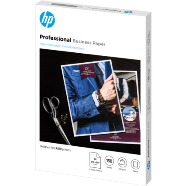 Papel HP Laser Professional Business heavy matte mate pesado 150A4 200gr. 