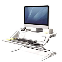 FELLOWES Estación de trabajo Sit-Stand Lotus DX Blanca - Carga inalambrica y USB