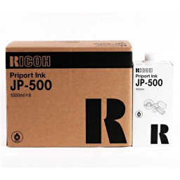 (6) C.t. RICOH Priport ink JP-500 para JP5000 JP5500 (Type JP-10)  6x1000ml. negro
