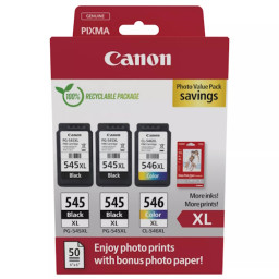 Pack CANON 2xPG545XL/1xCL546XL Photo Value Pack +50h papel foto ECOPACK cartón