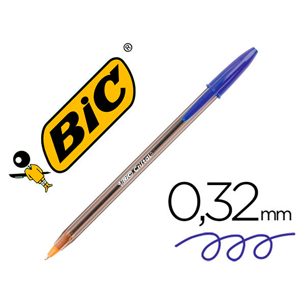 Bolígrafo BIC Cristal Classic azul Punta 1mm, Trazo 0.32mm