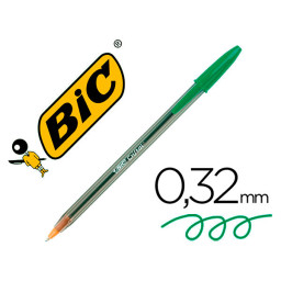 Bolígrafo BIC Cristal Classic verde Punta 1mm, Trazo 0.4mm