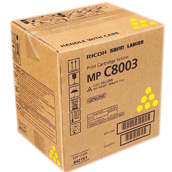 Toner RICOH MPC6503 MPC8003 amarillo 26.000p. (842197)