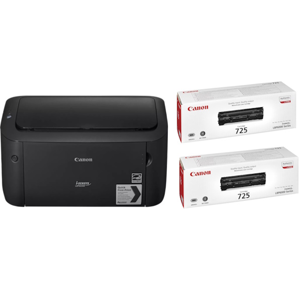 Impresora CANON láser mono i-SENSYS LBP6030B 18pm 250h USB (bundle c/cart.inicial + 2 cart.725)