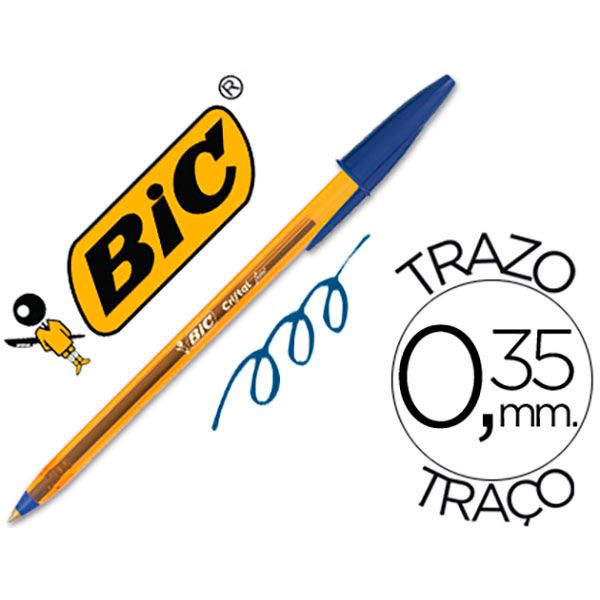 Bolígrafo BIC Cristal punta fina azul 