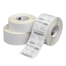 (12) Rollos etiquetas ZEBRA Z-Ultimate 3000T polyester 51x25mm 2580et/rollo para ribbon resina