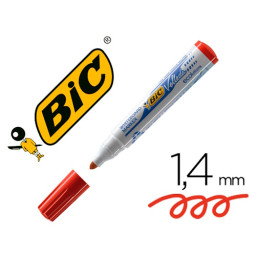 Rotulador BIC rojo para pizarra Velleda punta redonda 1,3 mm, modelo grueso