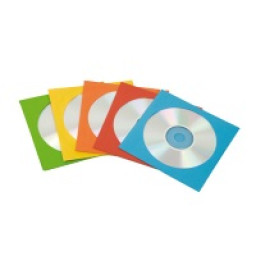 FELLOWES (50) sobres papel CD/DVD colores 