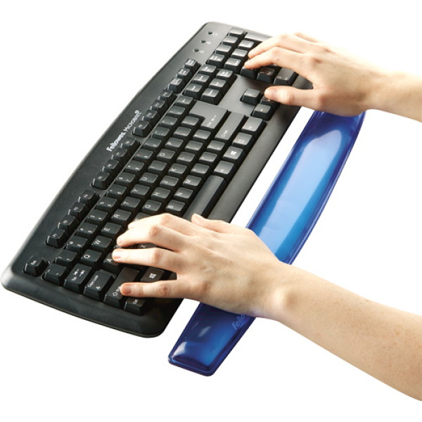 FELLOWES Reposamuñecas teclado gel azul Gel Crystal 472x59x16mm