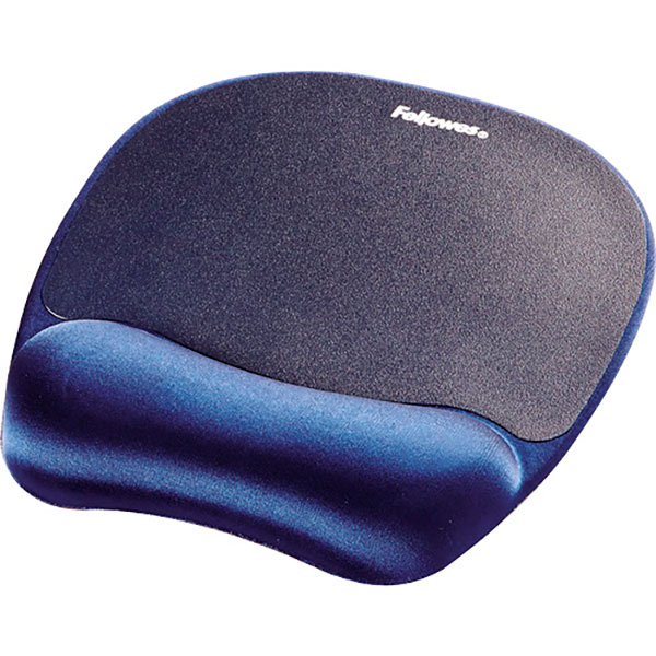 FELLOWES Alfombrilla con reposamuñecas Memory Foam azul zafiro, 230x196x20mm