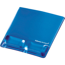 FELLOWES Alfombrilla con reposamuñecas gel azul Canal Health-V + proteccion Microban, 251x210x22mm