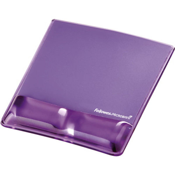 FELLOWES Alfombrilla con reposamuñecas gel violeta Canal Health-V + proteccion Microban, 251x210x22mm